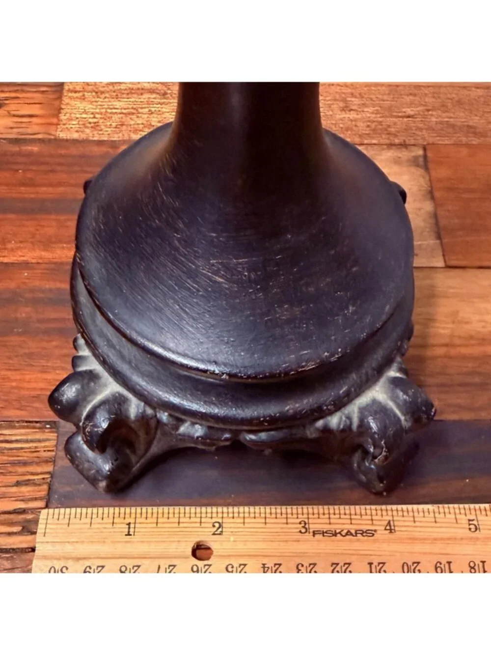 Vintage like Tall Crackle Glass Hurricane Candle Holder Pedestal Urn